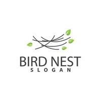 Bird Nest Logo, Bird House Shelter Vector, Modern Line Design Minimalist Style, Symbol Template Icon vector