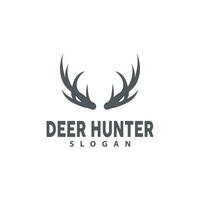 Deer Logo, Deer Hunter Vector, Forest Animal Design, Deer Antlers Retro Vintage Symbol Design Icon vector