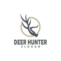 ciervo logo, ciervo cazador vector, bosque animal diseño, ciervo cornamenta retro Clásico símbolo diseño icono vector