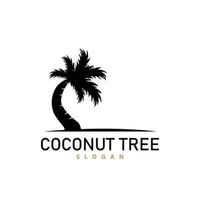 Coconut Tree Logo, Palm Tree Plant Vector, Simple Icon Silhouette Template Design vector