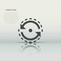 Oval with arrows icon in flat style. Consistency repeat vector illustration on white isolated background. Reload rotation business concept.