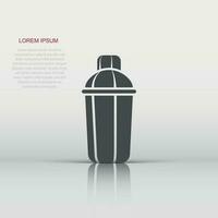 Shaker icon in flat style. Sport bottle vector illustration on white isolated background. Fitness container business concept.