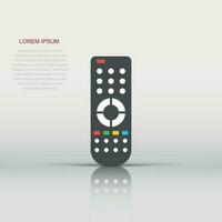 Remote control icon in flat style. Infrared controller vector illustration on white isolated background. Tv keypad business concept.