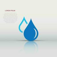 Water drop icon in flat style. Raindrop vector illustration on white isolated background. Droplet water blob business concept.