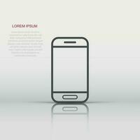 Smartphone icon in flat style. Phone handset vector illustration on white isolated background. Smartphone business concept.