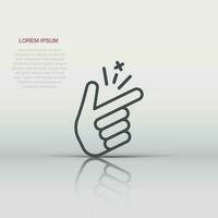 Finger snap icon in flat style. Fingers expression vector illustration on white isolated background. Snap gesture business concept.