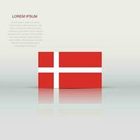 Denmark flag icon in flat style. National sign vector illustration. Politic business concept.