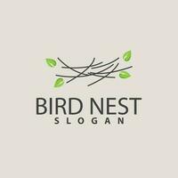 Bird Nest Logo, Bird House Shelter Vector, Modern Line Design Minimalist Style, Symbol Template Icon vector