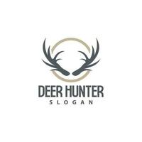 Deer Logo, Deer Hunter Vector, Forest Animal Design, Deer Antlers Retro Vintage Symbol Design Icon vector