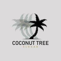 Coconut Tree Logo, Palm Tree Plant Vector, Simple Icon Silhouette Template Design vector