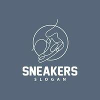 Shoes Logo, Shoes Design Simple Minimalist Line Style, Fashion Brand Vector, Icon Illustration vector