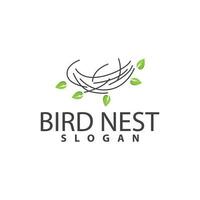 Bird Nest Logo, Bird House Shelter Vector, Modern Line Design Minimalist Style, Symbol Template Icon vector