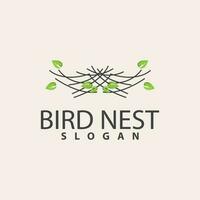 Bird Nest Logo, Bird House Shelter Vector, Modern Line Design Minimalist Style, Symbol Template Icon vector