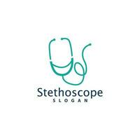 Health Logo, Doctor Stethoscope Vector, Health Care Line Design, Icon Silhouette Illustration vector