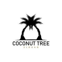 Coconut Tree Logo, Palm Tree Plant Vector, Simple Icon Silhouette Template Design vector