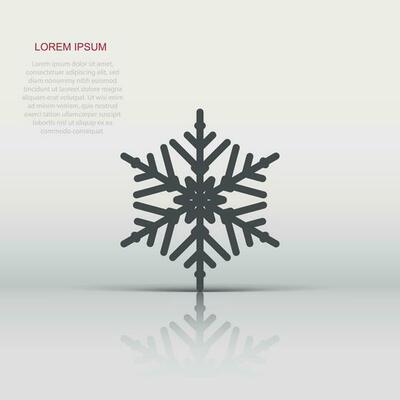 Snowflake icon in flat style. Snow flake winter vector illustration on isolated background. Christmas snowfall ornament business concept.