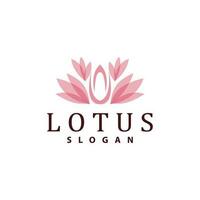 Lotus Logo, Flower Plant Vector, Minimalist Simple Line Design, Symbol Icon Template vector