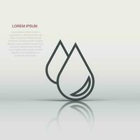 Water drop icon in flat style. Raindrop vector illustration on white isolated background. Droplet water blob business concept.