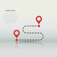 Move location icon in flat style. Pin gps vector illustration on white isolated background. Navigation business concept.