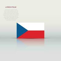 Czech republic flag icon in flat style. National sign vector illustration. Politic business concept.