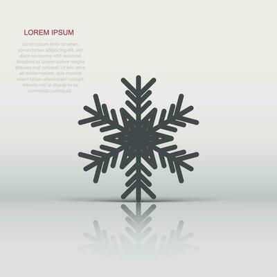 Snowflake icon in flat style. Snow flake winter vector illustration on isolated background. Christmas snowfall ornament business concept.
