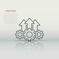 Operation project icon in flat style. Gear process vector illustration on white isolated background. Technology produce business concept.