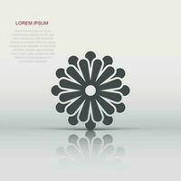 Flower leaf icon in flat style. Magnolia, dahlia vector illustration on white isolated background. Plant blossom business concept.