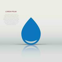 Water drop icon in flat style. Raindrop vector illustration on white isolated background. Droplet water blob business concept.