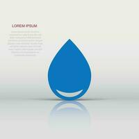 Water drop icon in flat style. Raindrop vector illustration on white isolated background. Droplet water blob business concept.