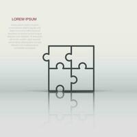 Puzzle compatible icon in flat style. Jigsaw agreement vector illustration on white isolated background. Cooperation solution business concept.