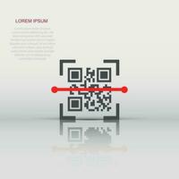 Qr code scan icon in flat style. Scanner id vector illustration on white isolated background. Barcode business concept.