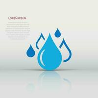 Water drop icon in flat style. Raindrop vector illustration on white isolated background. Droplet water blob business concept.