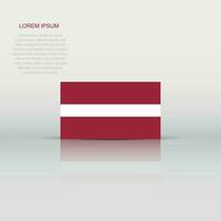 Latvia flag icon in flat style. National sign vector illustration. Politic business concept.