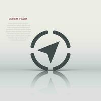 Global navigation icon in flat style. Compass gps vector illustration on white isolated background. Location discovery business concept.