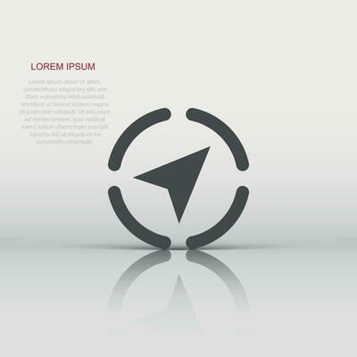 Global navigation icon in flat style. Compass gps vector illustration on white isolated background. Location discovery business concept.
