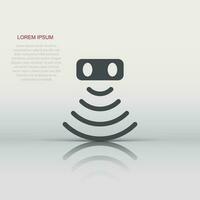 Motion sensor icon in flat style. Sensor waves vector illustration on white isolated background. Security connection business concept.