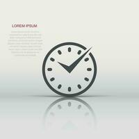 Real time icon in flat style. Clock vector illustration on white isolated background. Watch business concept.