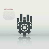 Operation project icon in flat style. Gear process vector illustration on white isolated background. Technology produce business concept.