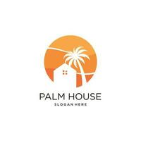 Palm tree logo design vector icon with modern idea