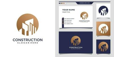 Building logo idea with creative element concept style vector