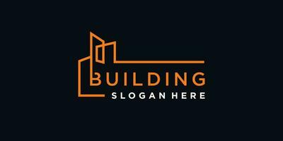Building logo idea with creative element concept style vector