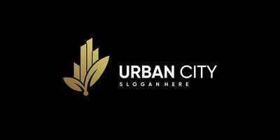 urbano ciudad logo vector diseño con moderno concepto idea