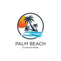 Palm tree logo design vector icon with modern idea