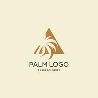 Palm tree logo design vector icon with modern idea