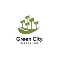 verde ciudad logo vector diseño con creativo estilo