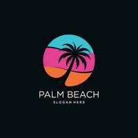 Palm tree logo design vector icon with modern idea