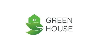 Green house logo design vector icon with modern idea