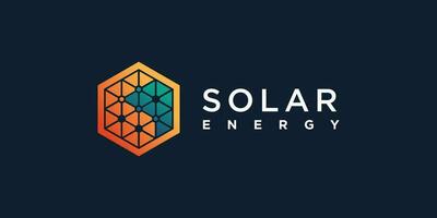 solar tecnología logo vector diseño con moderno concepto idea
