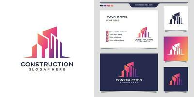 Building logo idea with creative element concept style vector