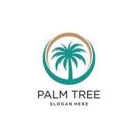 Palm tree logo design vector icon with modern idea